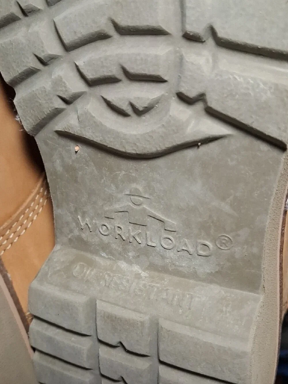 Workload Men’s Tan Lace-Up Work Boots Size 7 Wide